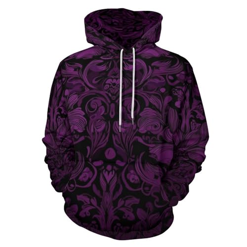 Sweats à manches longues gothiques violets pour un style ample et confortable