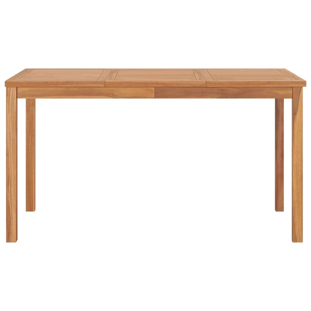 Tavoli da esterno per esterni, tavolo da pranzo da giardino, 140 x 80 x 77 cm, in legno massello di teak