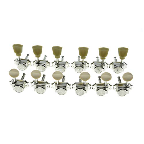 3L3R Guitar Vintage Style Locking Tuners Tuning Pegs Keys Guitar Machine Heads Guitar Part For Les Paul Guitars Nickel With Tulip Button #TOP7