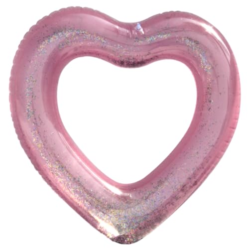 TOYANDONA Anillo De Natación con Corazón De Lentejuelas Colchón Inflable Parque Divertido Juguete De Piscina Inflables Bomba De Globo Piscina Portatil Tubos De Piscina De Polivinilo