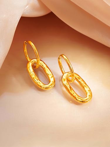 Image of 18K Gold Plated Statement Hoop Earrings for Women | Trendy Hoops Earrings | Waterproof and Anti Tarnish Jewellery | Rakhi Gift for Sister | Gifts for Women | 1 Year Warranty*