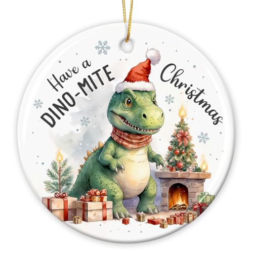Dinosaur Christmas Ornament 2025, Dinosaur Lover Gifts for Friends, Coworkers, Family,...