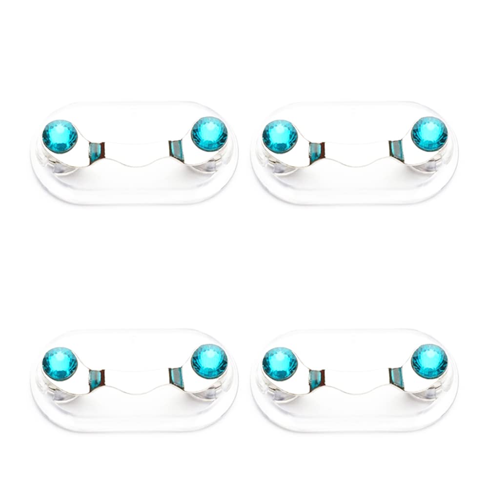 4PCS Magnetic Eyeglass Holder Stainless Steel Mini Sunglass Racks 12 Colors Bat Shape ID Badge Holders(Green 1)