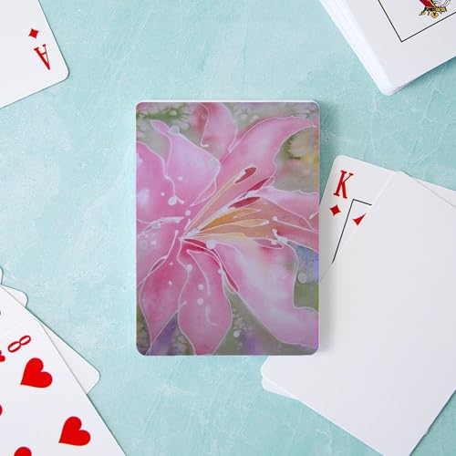 Naipes de poker estándar con diseño floral rosa miniatura 3
