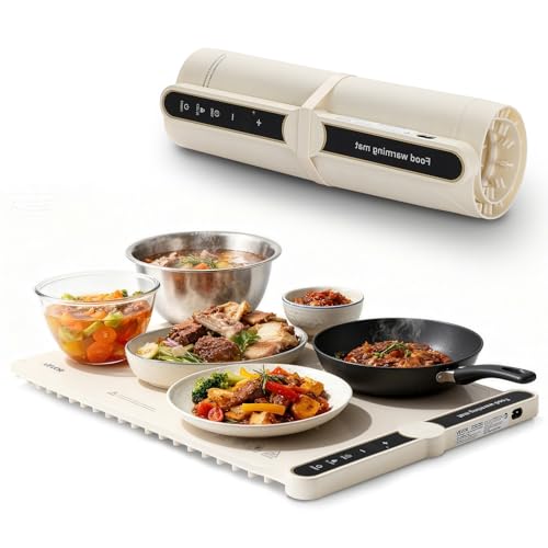 Image of VEVOR Electric Warming Tray, Food Warming Mat for Buffet, Rollable & Portable Silicone Food Warmer with 9 Adjustable Temperature Settings, Auto Shut-Off & Child Lock, Ideal for Parties, Catering