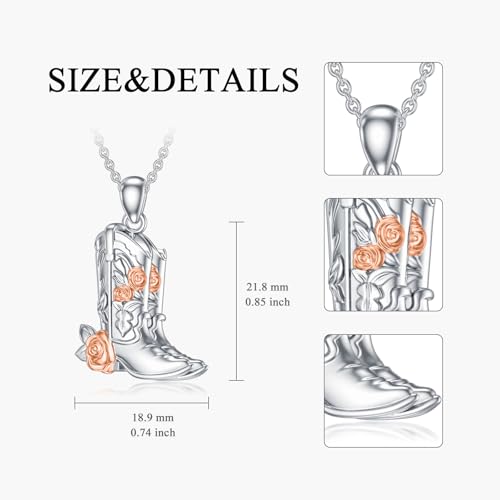 Cowboy Necklace Sterling Silver Cowboy Boot Necklace Cowboy Cowgirl Pendant Western Jewelry Gift for Men2