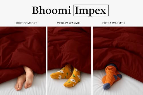 Image of Comforter Double Bed - All Season /AC /Summer Solid Double Bed Comforter Blanket | Dohar | Duvets |Ultra Soft & Light Weight - (300 GSM, Red)
