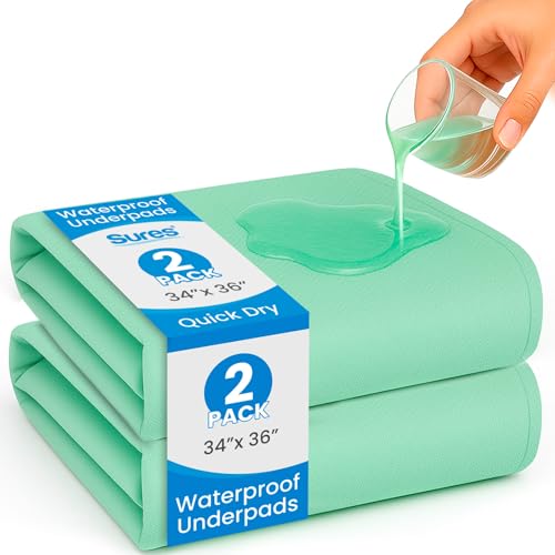 Sures Washable Waterproof Bed Pad 2-Pack