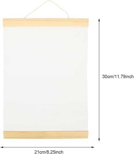 Miniatura 7 de 3 piezas de lienzo de algodón, para proyectos de acrílico, aceite y arte, vertido acrílico y oficina húmeda, rollos en blanco con lazo para colgar