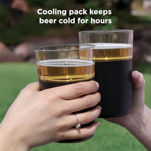 Image of Rabbit Freezable Beer Glasses, 2 Count (Pack of 1), Black