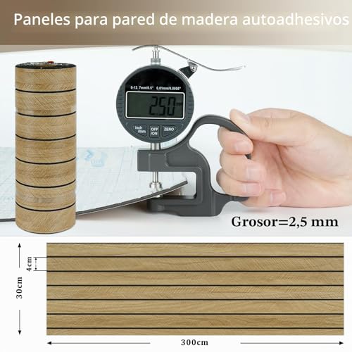 Paneles de pared efecto madera para sala de estar y dormitorio con formato rollo 7