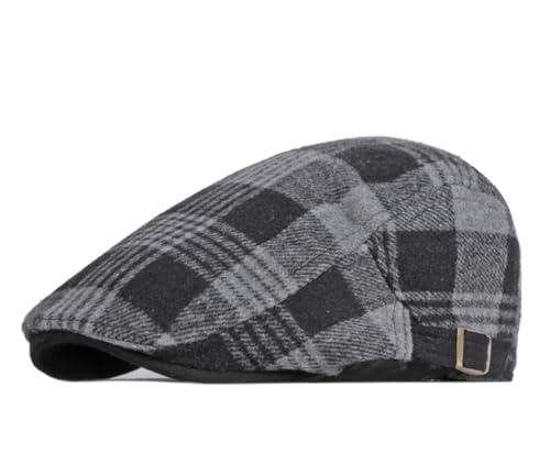 Image of Quanhaigou Unisex Denim Newsboy Hats Flat Ivy Gatsby Cabbie Driving Berets Hat Cotton Dad Cap for Men Women