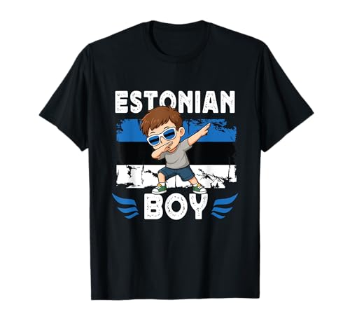 Proud Estonian Boy Dab Pose Estonian Son Guy Estonia Flag T�V���c