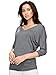 Made By Johnny MBJ WT1036 Womens V Neck 3/4 Sleeve Dolman Top with Side Shirring L Heather_Charcoal
