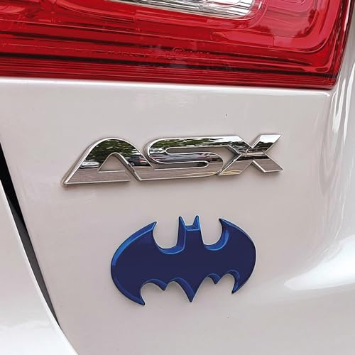Image of Fan Emblems Batman 3D Car Badge - 1989 Batwing Logo (Blue Chrome: 3.8 x 1.8 x 0.2 inches)