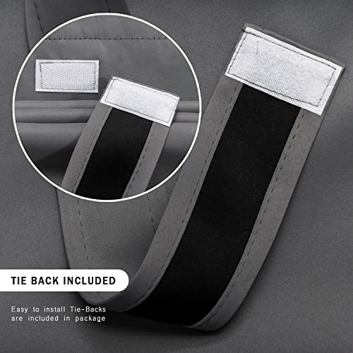 Mecodeco 100% Blackout Side Door Curtains For Door Window, Room Darkening Solid Color Door Window Covering For Glass Door, Full Blackout Drapes For French Door 12W X 69L Inch Dark Gray 1 Panel #TOP3