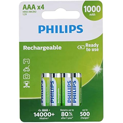 Pilas Recargables Philips AAA HR03 NiMH 1.2V Cover