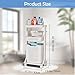 CATGOOD White Two-Tier Laundry Basket for Home Bathroom, Portable Rolling Laundry Bin with 2 Removable Baskets and Wheels, Suitable for Bathroom, Laundry Room, Living Room, Bedroom