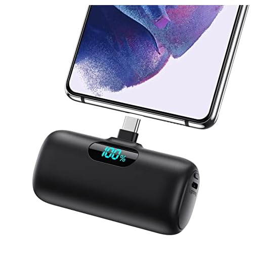 Feob Mini Power Bank, 5000mAh USB C Cargador Portátil 15W PD Carga Rapida Batería Externa Compacto Powerbank con Pantalla LCD Compatible con iPhone 16/15 Pro MAX Samsung Xiaomi USB C Teléfonos etc
