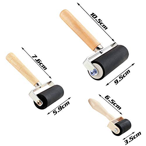 image for COEAYO 3 Pack Rubber Roller - Brayer Rollers with 3 Size for Crafting 