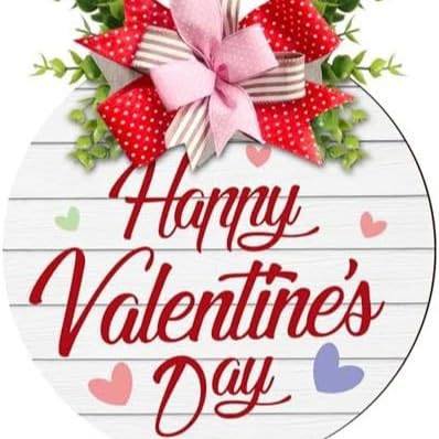 Happy Valentine's Day Door Sign, Wood Valentines Door Decorations, Valentines