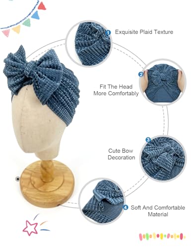 Olive Green Baby Hats with Bow, Velvet Baby Girl Turban Hats for Baby Gift Unisex, Infant Head Wraps, Toddler Bonnet, Newborn Caps(47-06)4