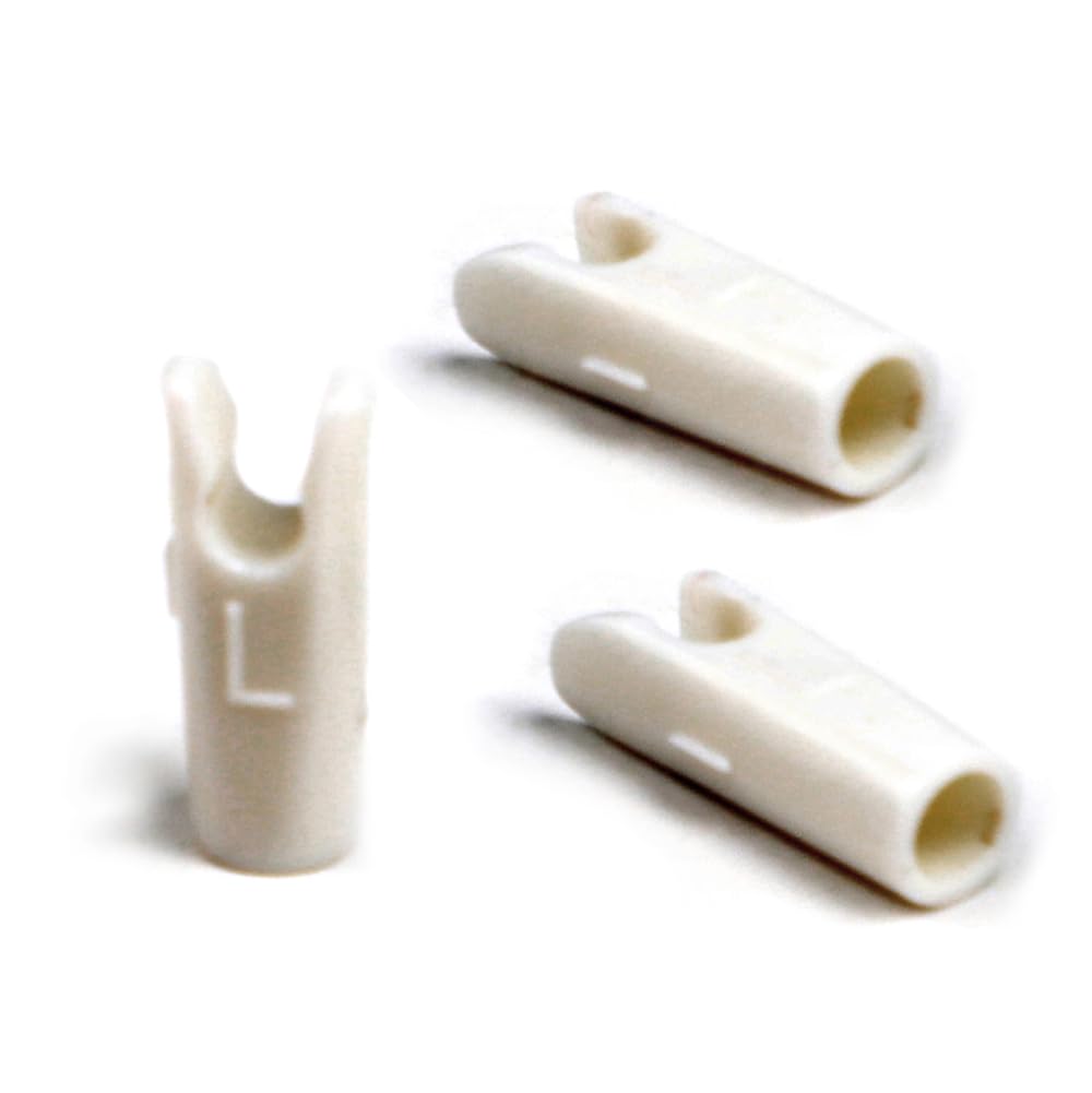 PHILOCS 60pcs Archery Pin Nocks Size L and S for ID 3.2mm ID 4.2mm ID 6.2mm Shaft Replacement Nock, Plastic Arrow Tails DIY Arrows Accessory (L white 2)