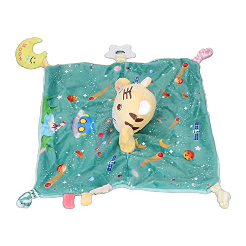 アニマルセキュリティブランケット タイガーセキュリティ ブランケット 歯が生えるおもちゃ 誕生日プレゼント 漫画 ソフトぬいぐるみ (緑)