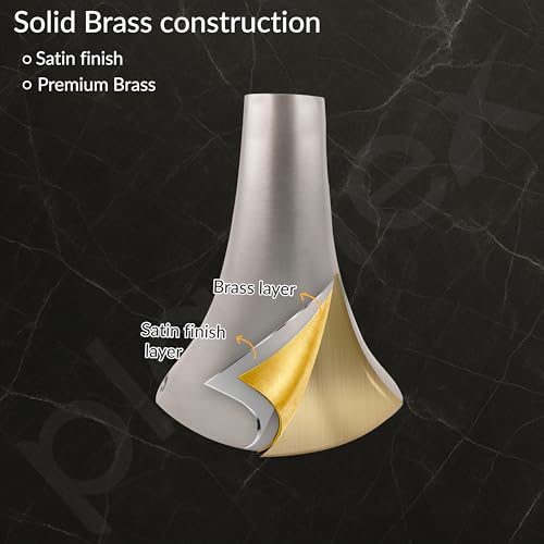 Image of Plantex Smero Pure Brass Made Hooks for Hanging Clothes /Towel Hanger for Bathroom /Robe Hook /Hanger for Living Room - Effect (Satin Matt)