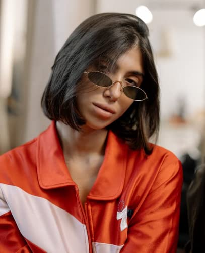 Feisedy Vintage Small Sunglasses Oval Slender Metal Frame Candy Colors B2277 #TOP1