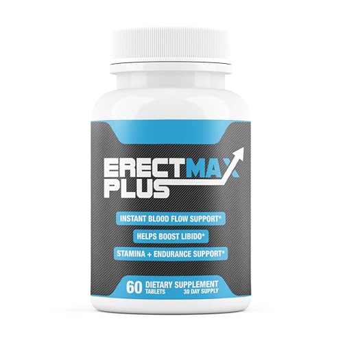 [ErectMax PLUS] - Male lntimacy Tablets - Pills for Men with Fast-Acting Blood to Assist with Hardness, Desire, Circulation | 20 Ingredients for Male Hard On Support | 3rd Party Tested - 60 Tabs