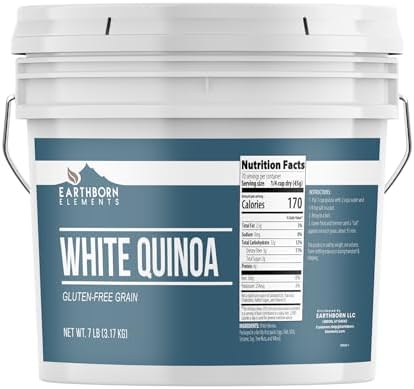 Earthborn Elements White Quinoa, 1 Gallon, Gluten-Free, Raw, Vegan, Packaged in a Resealable Bucket