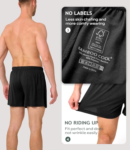 Image of BAMBOO COOL Mens Boxers Durable Comfortable Boxer Shorts for Men Loose Ultra-Soft Men's Underwear (3 or 5 Pack)