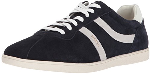 Hugo Boss BOSS Orange Men's Rumba Tennis Sneaker in Suede, Dark Blue, 9
