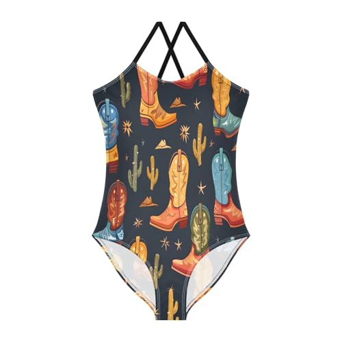 Girl's One Piece Swimsuit Cowboy Boots Beach Bathing Swimwear