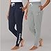 Calvin Klein Women's 2 Pack French Terry Joggers (as1, Alpha, s, Regular, Regular, Shoreline(Navy)/Wolf Grey Heather, Small)