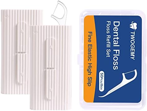 Dental Floss 2 Pack 10 Count & 50 PCS/Box Refill Set Case Adult Flosses