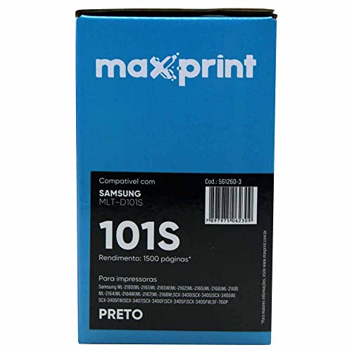 Cartucho de toner Maxprint Compatível Samsung MLT-D101S No.101S Preto, Normal