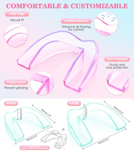 Image of Anti Grinding Guard,Mouth Guard for Grinding Teeth at Night,2 Color Night Guards for Teeth Grinding,4 Pack /2 Size