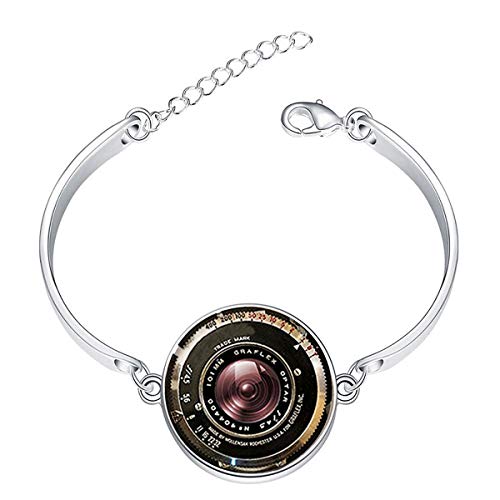Artwork Store Adjustable Silver Bracelets Vintage Camera Antique Camera Lens Charming Fashion Chain