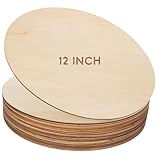 15 Pcs Wood Circles for Crafts, Unfinished Blank Wooden Rounds Slice Wooden Cutouts for DIY Crafts, Door Hanger, Sign, Wood Burning, Painting, Holiday and Christmas Décor (12 Inch Round)