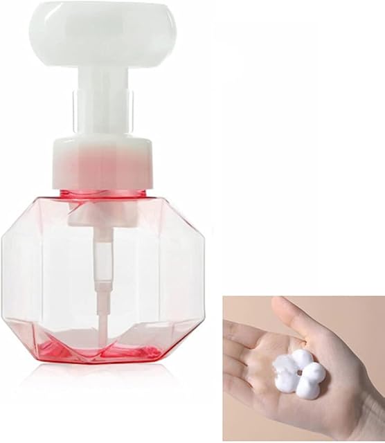 Angmile Foaming Bottle Dispenser Flower Shape Foam Bottle Flower Petal Shape Bubble Bottle For Facial Cleanser Shampoo Shower Gel Empty Foam Liquid Refillable Containers Bathroom Kitchen Organization