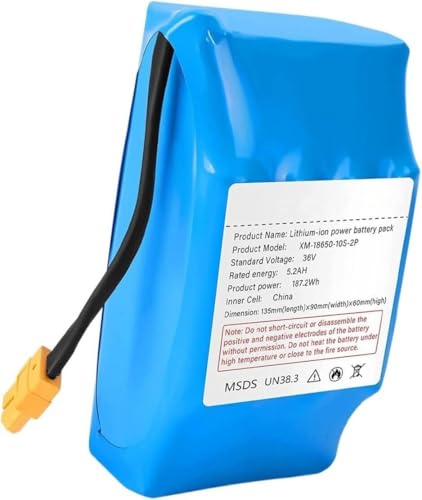 HaiNXC 36V 5.2AH Lithium Battery General Purpose Battery Replacement with XT60 Plug Configuration Upgrade