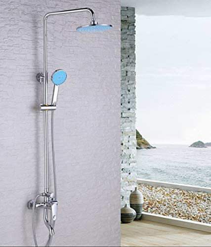 Hand Brause Duschset, An Der Wand Montiert Runden Badezimmer Duschsystem Messing Riser Rail Keramikventil Duschkopf Wannenauslauf Wasserhahn