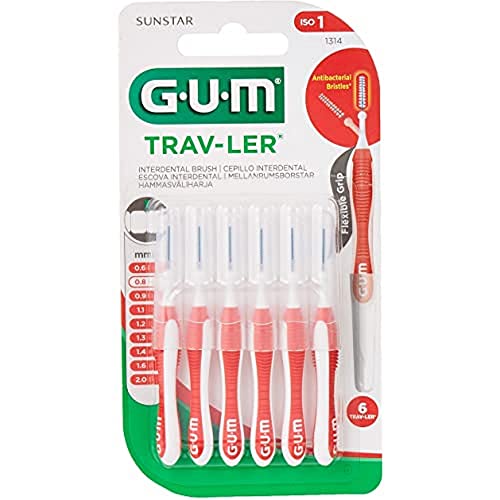 Sunstar GUM 1314 - 6 cepillos interdentales, 0,8 mm