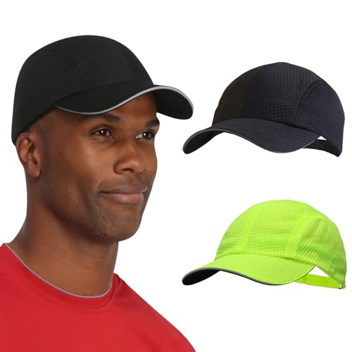 Image of TrailHeads Race Day Men's Running Hat - Lightweight, Quick Dry Mesh Cap with Reflective Accents & Sweatband - Performance Cap