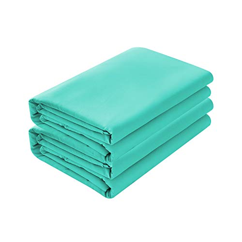 Basic Choice 2-Pack Flat Sheets, Breathable Bed Top Sheet, Wrinkle, Fade Resistant, Standard 100 By Oeko-Tex - King/California King, Turquoise #TOP27