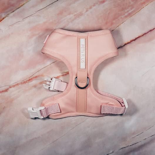 Miniatura 2 de Arnés para perro, color rosa bebé, diseño de cuero de neopreno, deportivo, pequeño, mediano, grande, sin tirones, transpirable, ligero, para