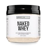 NAKED Vanilla Whey Protein 1Lb, Only 3 Ingredients, All Natural Grass Fed Whey Protein Powder + Vanilla + Coconut Sugar - NSF Certified, GMO-Free, Soy Free, Gluten Free. Aid Muscle Growth, 12 Servings