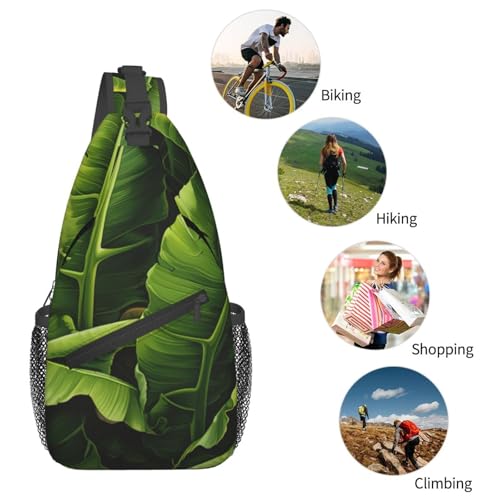 Bolso cruzado Fresh Banana Leaves unisex casual miniatura 6